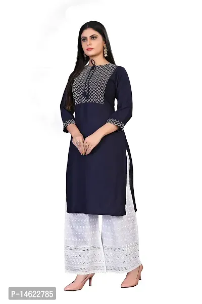 zokhi? Women's Straight Stitched Kurti with Plazzo-thumb3