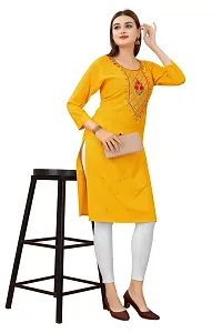 zokhi Women's Embroidered Rayon Straight Kurti for Women-thumb3