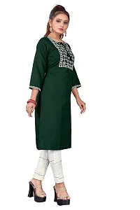 zokhi Womens Cotton Blend Embroidered Kurta and Pant with Sequance Work-thumb1