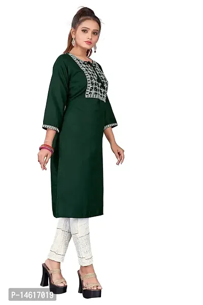 zokhi Womens Cotton Blend Embroidered Kurta and Pant with Sequance Work-thumb2