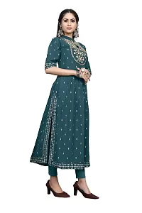 zokhi Womens Rayon Embroidered Collar Neck Kurta-thumb1