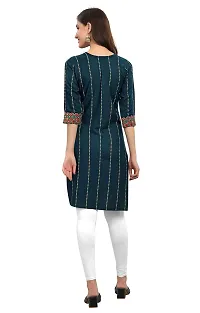 zokhi Women's Ethnic and Festival wear Rayon Straight Heavy Mirror Work Kurti for Women, Kurti for Women, Mirror Work Kurti-thumb1