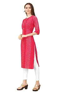 zokhi Women's Chanderi Batik Laheriya Print  Straight Stitched Kurti_(Sequence Work)-thumb2