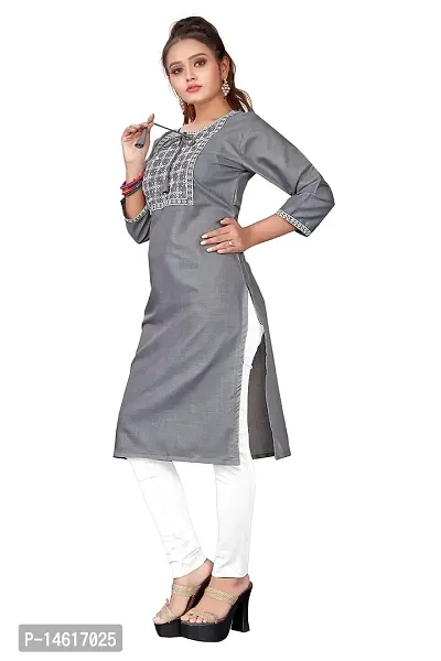 zokhi Womens Cotton Blend Mirror Work Casual Kurti-thumb4