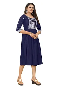 zokhi Women's Embroidered Rayon Straight Kurti-thumb2