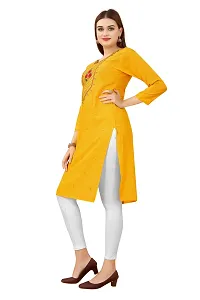 zokhi Women's Embroidered Rayon Straight Kurti for Women-thumb2