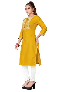 zokhi Womens Cotton Blend Mirror Work Casual Kurti-thumb3