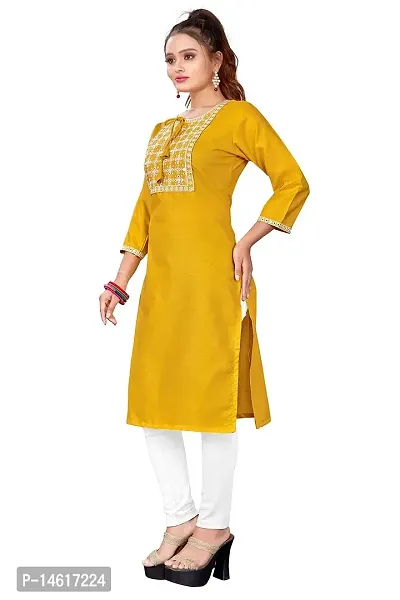 zokhi Womens Cotton Blend Mirror Work Casual Kurti-thumb4