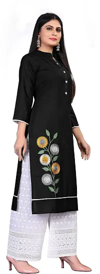 Black Rayon Regular Kurtas For Women-thumb2