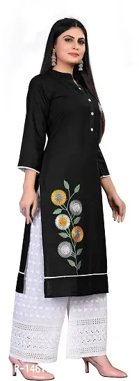 Black Rayon Regular Kurtas For Women-thumb3