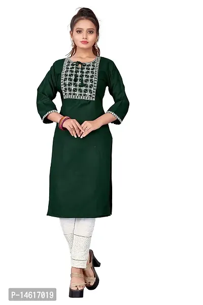 zokhi Womens Cotton Blend Embroidered Kurta and Pant with Sequance Work-thumb0