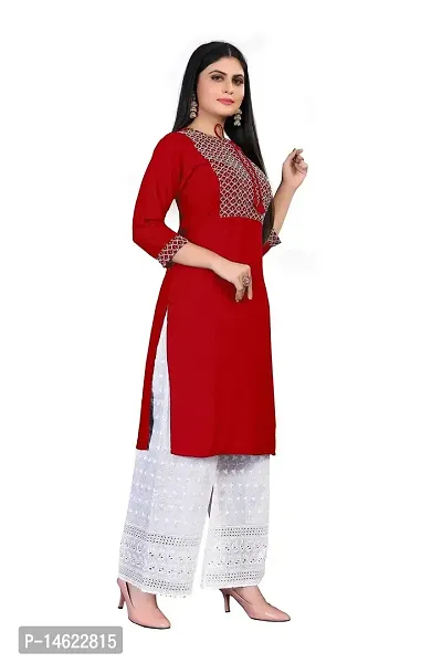 zokhi Rayon Embroidery Kurta with Plazza Set for Women's-thumb4