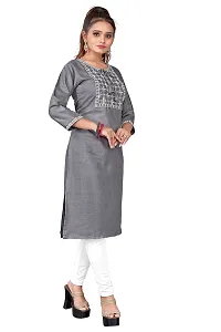 zokhi Womens Cotton Blend Mirror Work Casual Kurti-thumb1