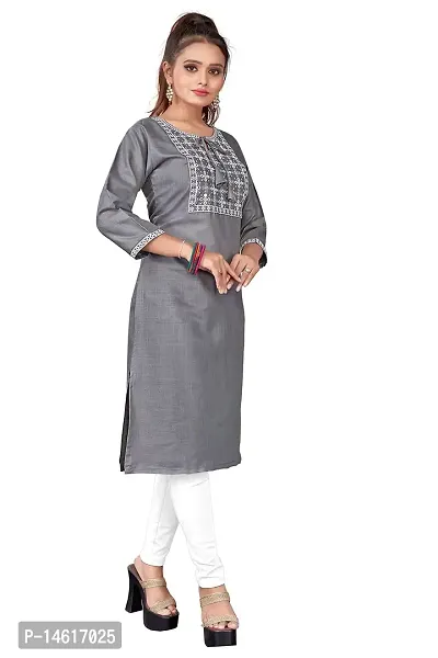 zokhi Womens Cotton Blend Mirror Work Casual Kurti-thumb2