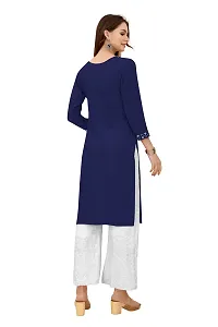 zokhi Women's Rayon Solid Straight Kurti Palazzo Set With ZIgzag Design, Kurti For Women, Kurti Set, Kurti with Pant, Kurti-thumb1