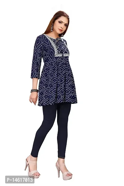 zokhi Womens Rayon Printed Tunic Style A-Line Kurti-thumb2