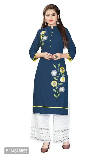 zokhi? Women's Straight Stitched Kurti with Plazzo