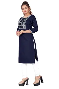 zokhi Womens Cotton Blend Mirror Work Casual Kurti-thumb3