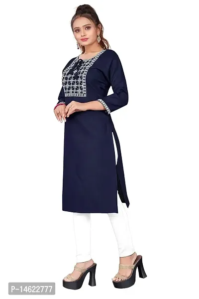 zokhi Womens Cotton Blend Mirror Work Casual Kurti-thumb4