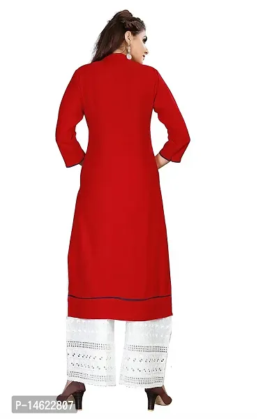 Stylish Red Regular Kurtas For Women-thumb2