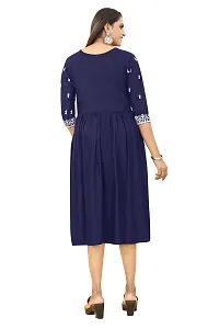 zokhi Women's Embroidered Rayon Straight Kurti-thumb1