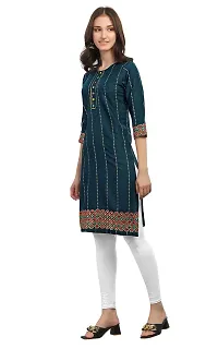 zokhi Women's Ethnic and Festival wear Rayon Straight Heavy Mirror Work Kurti for Women, Kurti for Women, Mirror Work Kurti-thumb2