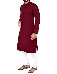 zokhi Ethnic Mandarin Collar with Full Sleeves Men's Kurta with White Payjama for Festival, Wedding, Party-thumb2