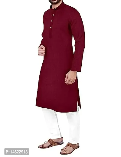 zokhi Ethnic Mandarin Collar with Full Sleeves Men's Kurta with White Payjama for Festival, Wedding, Party-thumb3