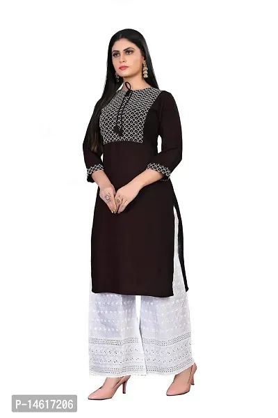 zokhi? Women's Straight Stitched Kurti with Plazzo-thumb4