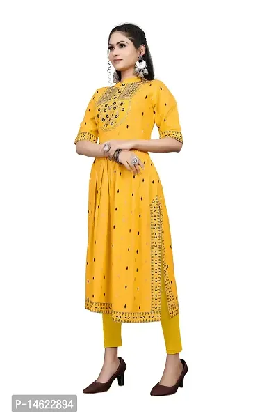 zokhi Womens Rayon Embroidered Collar Neck Kurta-thumb4