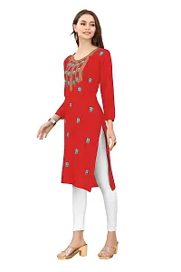 zokhi Women's Embroidered Rayon Straight Kurti-thumb2