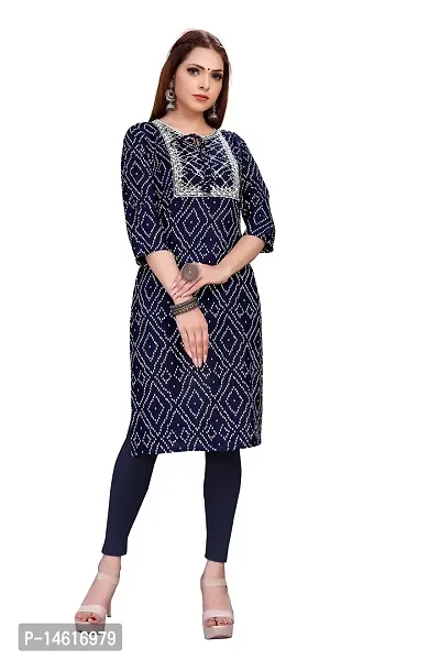 zokhi Womens Rayon Printed Casual Kurti