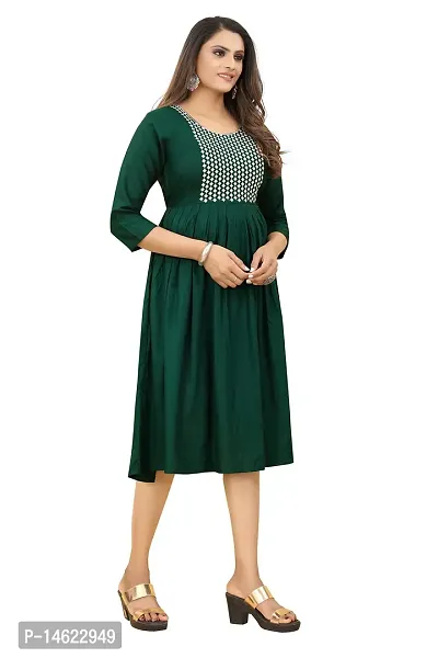 zokhi Women's Embroidered Rayon Straight Kurti-thumb3