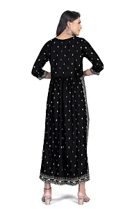 zokhi Women's Rayon New Trend Flared Embroidery A-line Stiched Kurta for Women's-thumb1