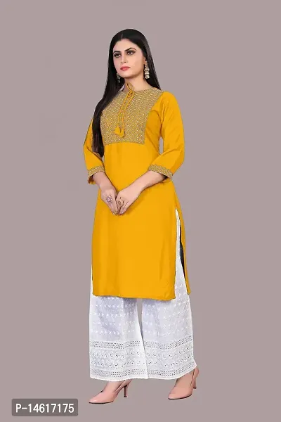 zokhi Rayon Embroidery Kurta with Plazza Set for Women's-thumb3