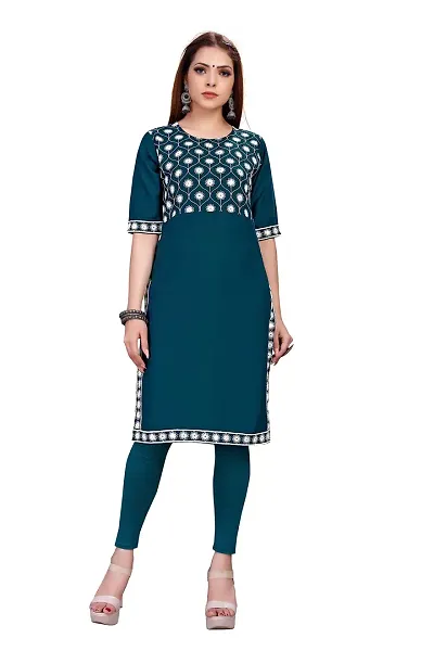 Stylish Rayon Straight Embroidery Kurta