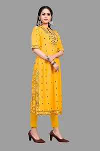 zokhi Women's Rayon Zari Butti Embroidery Flared Collar Kurti for Women's-thumb4