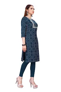 zokhi Womens Rayon Printed Casual Kurti-thumb1