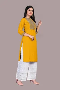 zokhi Rayon Embroidery Kurta with Plazza Set for Women's-thumb3