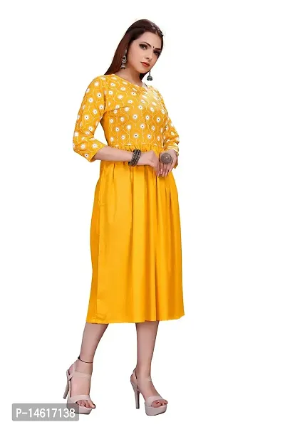 zokhi Women's Rayon Embroidered Flared Kurti-thumb2