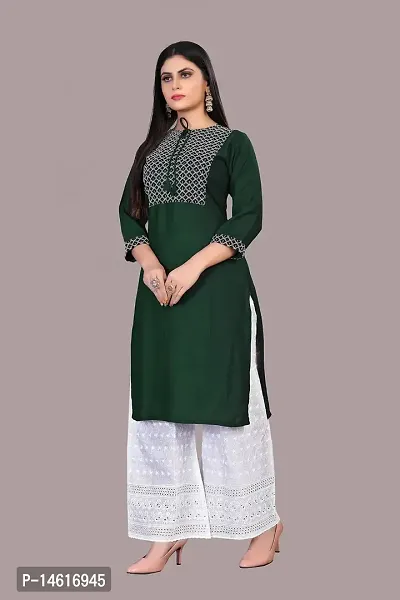 zokhi Rayon Embroidery Kurta with Plazza Set for Women's-thumb4