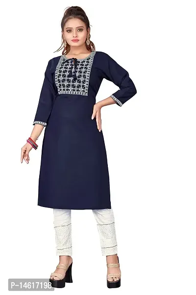 zokhi Womens Cotton Blend Embroidered Kurta and Pant with Sequance Work