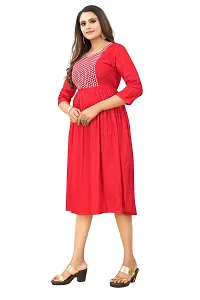 zokhi Women's Embroidered Rayon Straight Kurti-thumb3