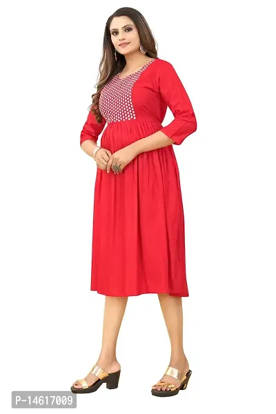 zokhi Women's Embroidered Rayon Straight Kurti-thumb4