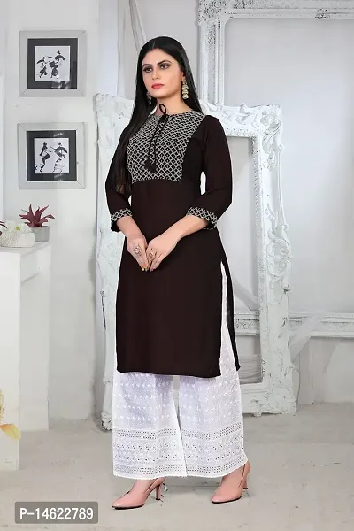 zokhi Rayon Embroidery Kurta with Plazza Set for Women's-thumb4