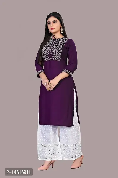 zokhi Rayon Embroidery Kurta with Plazza Set for Women's-thumb3