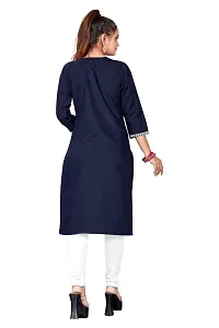 zokhi Womens Cotton Blend Mirror Work Casual Kurti-thumb2