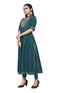 zokhi Womens Rayon Embroidered Collar Neck Kurta-thumb3