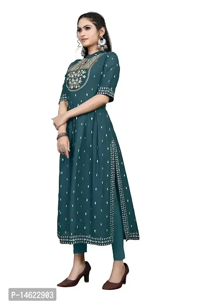 zokhi Womens Rayon Embroidered Collar Neck Kurta-thumb4