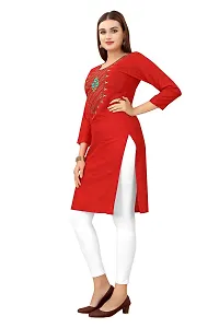 zokhi Women's Embroidered Rayon Straight Kurti for Women-thumb2